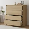 Comoda Cajonera Carla para Dormitorio 4 Cajones con Rieles Telescópicos - Castaño en Madera natural - Cómodas, Uruguay | Mulata, vista 3 de 9