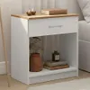 Mesa de Luz Italia - 1 Cajón y Nicho - MDP y ABS - 55cm Alto - Blanco / Miel en Multicolor - Respaldos de cama, Uruguay | Mulata, vista 1 de 6