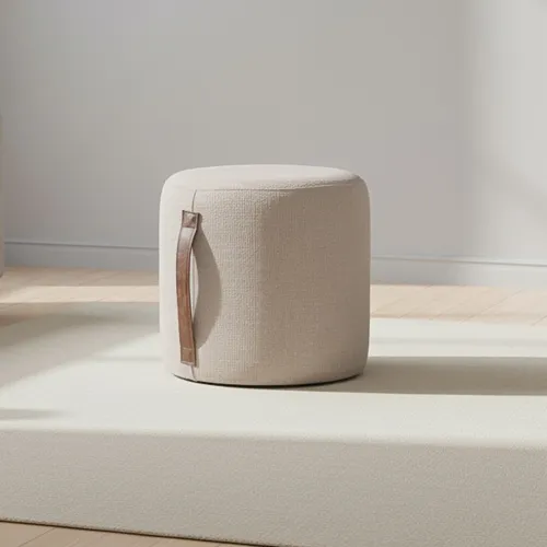 Puff Tela Natural-beige Terra Beige en Beige - Sillones y sofás, Uruguay | Divino