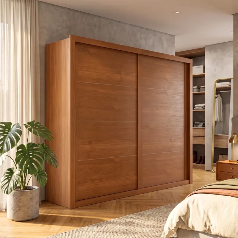 Ropero 2 Puertas Corredizas - Imperador - Cinamomo - Roperos y placares, Uruguay | Rústico Hogar