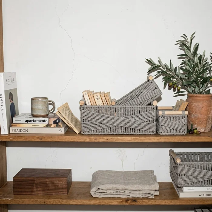 Cesto fibras naturales Gris - L en Gris - Canastos, Uruguay | Buho Store, vista 2