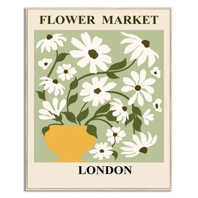 CUADRO 40x50cm MARCO FLOWER MARKET LONDON - Decoración de pared, Uruguay | Decohogar