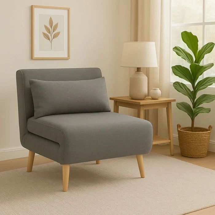 Sillon cama Trifold 1 cuerpo - Gris en Gris, Uruguay | La Cueva Muebles, vista 4