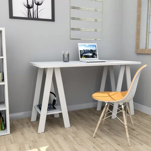 Escritorio con Caballetes - Pop Self Eco en Blanco - Escritorios y sillas de escritorio, Uruguay | Delta Center