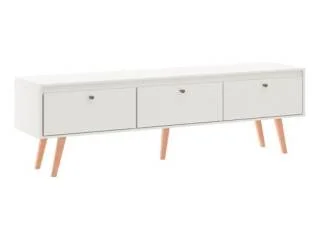 Rack 3 puertas basculante Blanco en Blanco - Muebles para TV, Uruguay | Quesal, vista 2