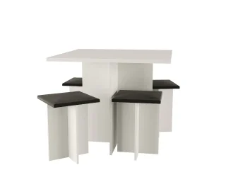 Conjunto de mesa y 4 banquetas Nogal/Negro en Negro - Mesas de comedor, Uruguay | Quesal, vista 7
