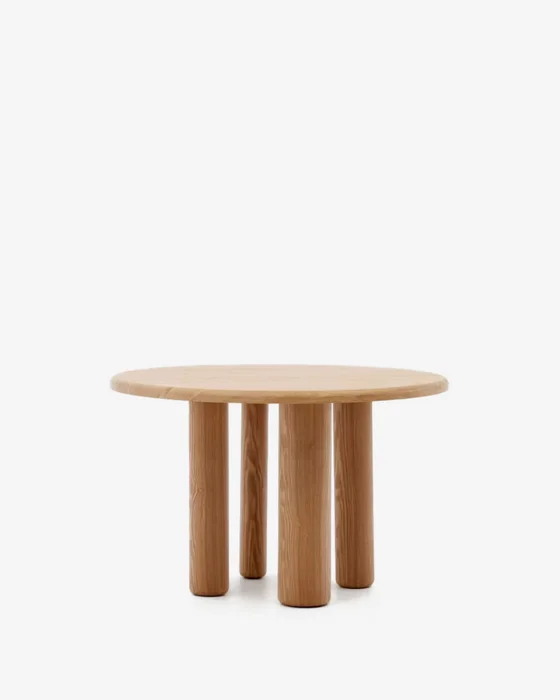 Mesa redonda Mailen - en chapa de fresno con acabado natural Ø 120 cm en Madera natural - Mesas de comedor, Uruguay | Kavehome