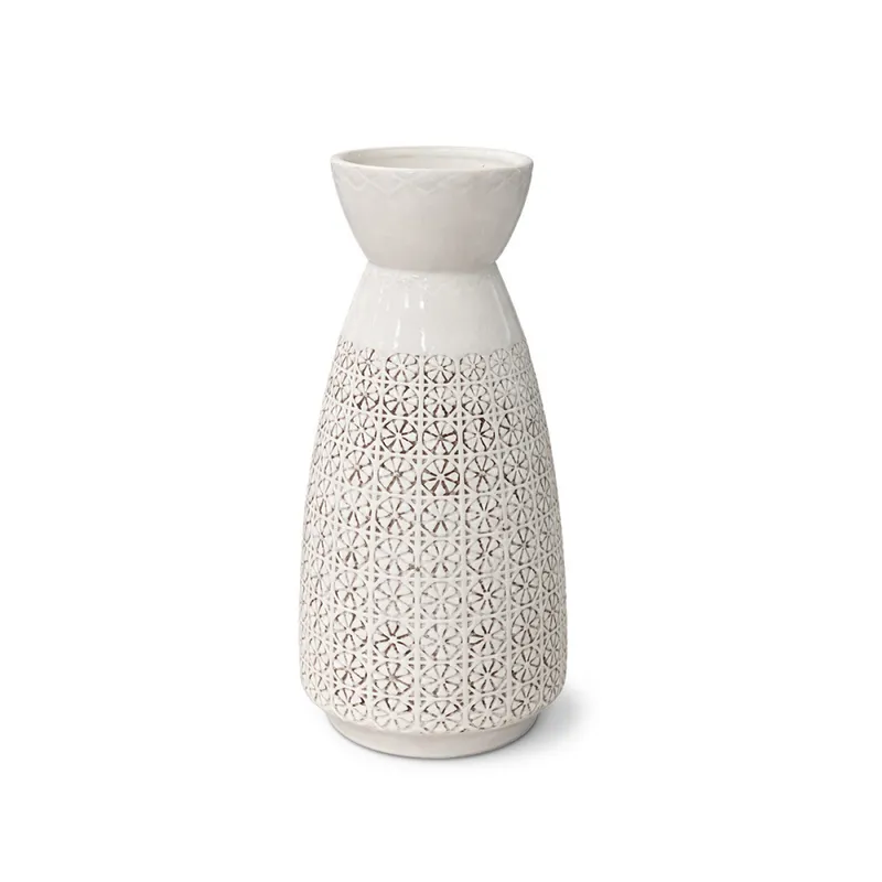 FLORERO CIRCLE 15X15X31CM BLANCO en Blanco - Jarrones, Uruguay | Koz