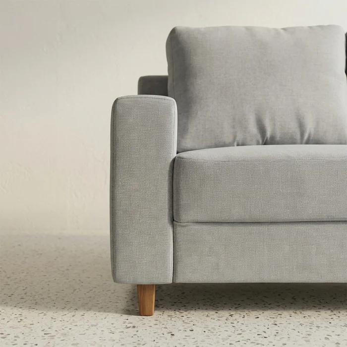 Rinconera Lucci - Tela Microfibra - Chaise derecho - Berlin 05 (Ceniza) en Beige - Sillones y sofás, Uruguay | Nyr, vista 6