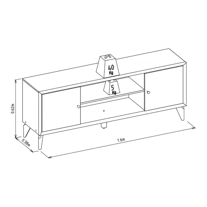 RACK PARA TV 70 - Muebles para TV, Uruguay | Rosas Hermanos, vista 3