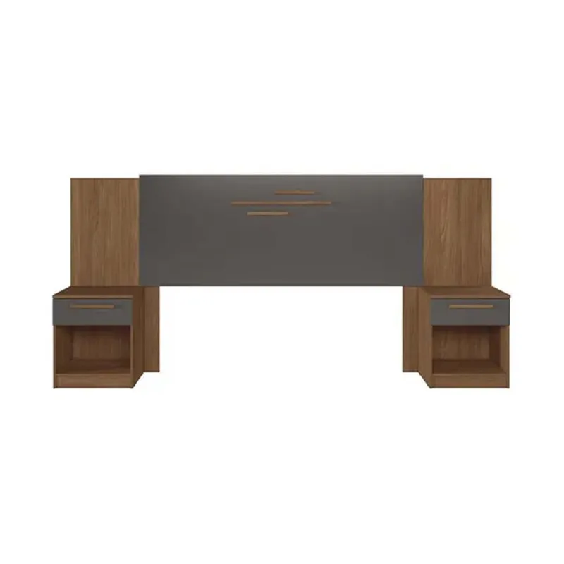 Respaldo Dormitorio 2 Plazas Queen Mesas De Luz 1 Cajon en JATOBA GRAFITO - Respaldos de cama, Uruguay | Soy Hogar