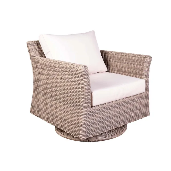 Butaca Giratoria Rattan-sintetico Natural-beige Cozumel en Madera natural - Muebles para el exterior, Uruguay | Divino, vista 2