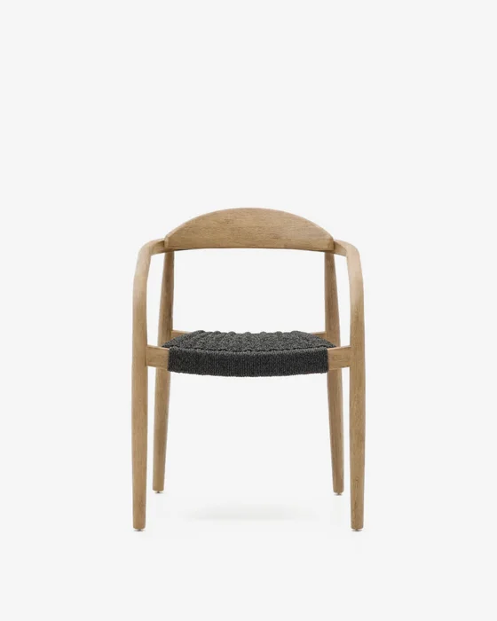 Silla Nina madera maciza - de acacia y cuerda negro en Negro - Sillas, Uruguay | Kavehome, vista 7