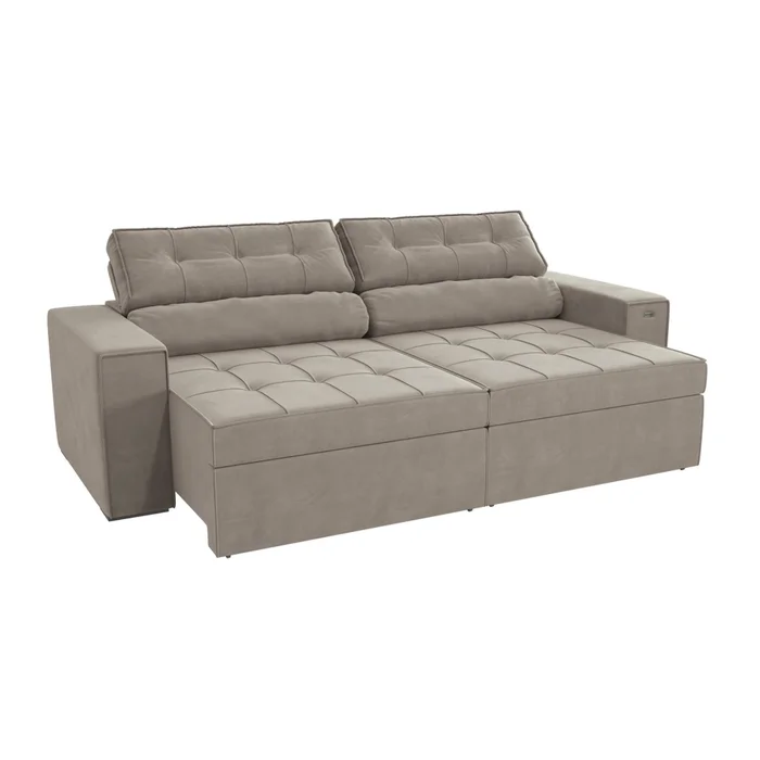 Sillón reclinable 206 cm Lanús - Gris en Gris - Sillones y sofás, Uruguay | Nario Hogar, vista 2