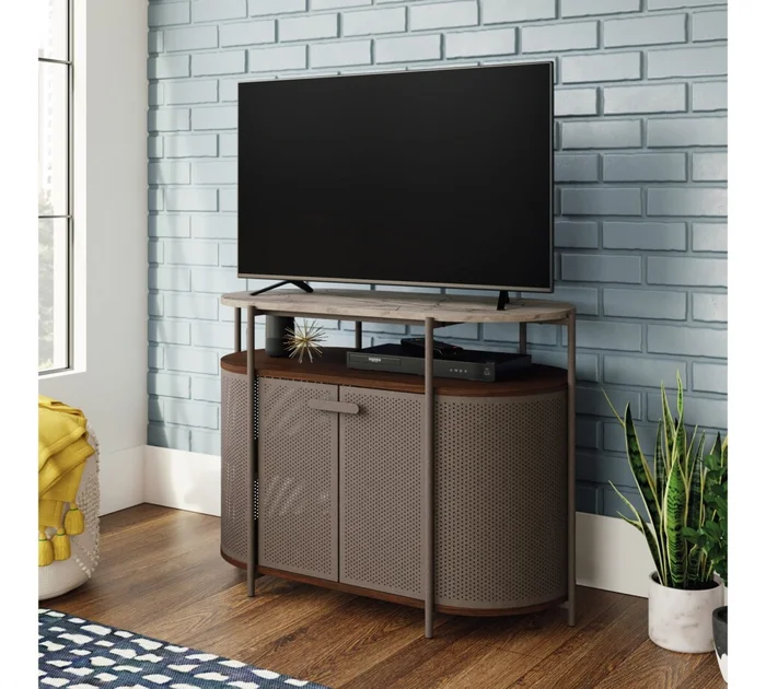 Rack para Tv una puerta - Sauder - Linea Radial en Marrón - Muebles para TV, Uruguay | Rústico Hogar