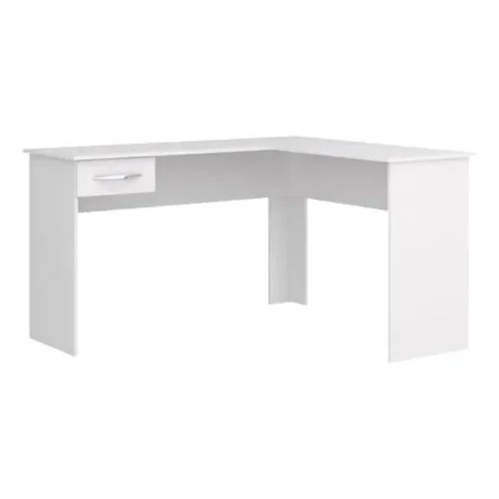 Promo Escritorio Esquinero + Biblioteca 5 Estantes - Blanco en Blanco - Bibliotecas, Uruguay | La Cueva Muebles, vista 17