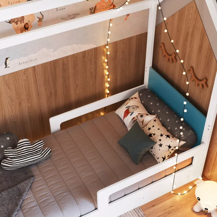 Cama Siena – con Marinera – Azul - Dormitorio, Uruguay | RM Muebles y Deco, vista 2