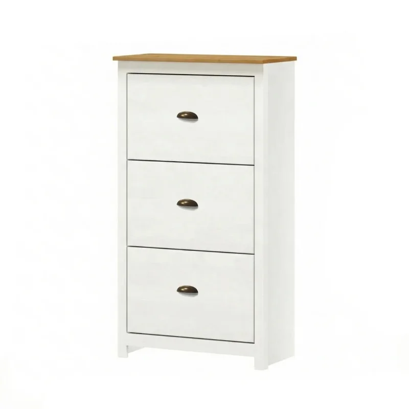 Zapatera 3 Cajones Línea Colonial - Blanco en Blanco - Aparadores y recibidores, Uruguay | Ecowood, vista 3