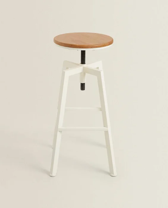 TABURETE ALTO GIRATORIO MADERA Y METAL - Sillas, Uruguay | Zara Home, vista 3