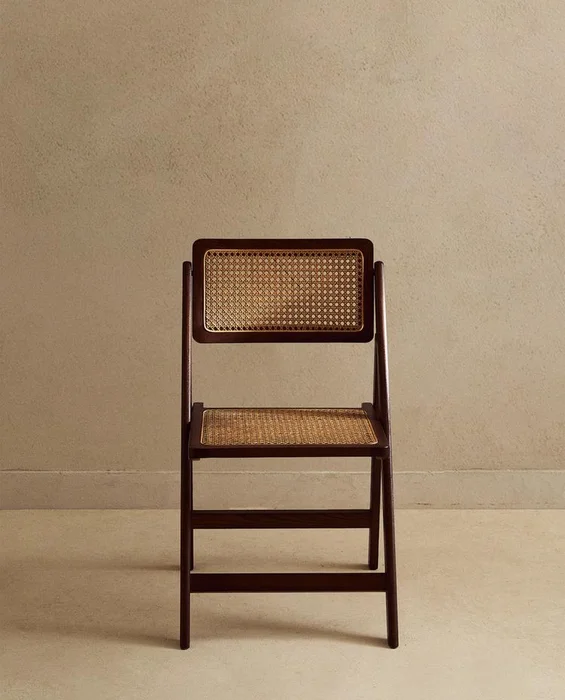 SILLA PLEGABLE MADERA Y RATÁN en Marrón - Sillas, Uruguay | Zara Home, vista 8