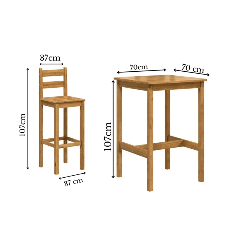Isla Desayunador 2 Bancos Cocina Comedor Madera Maciza - Línea Monterrey en Madera natural - Mesas de comedor, Uruguay | Ecowood, vista 4
