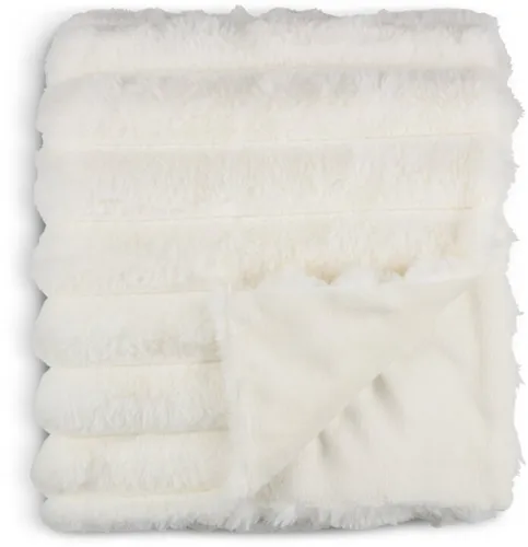 Manta throw FJELLPRYD 130x170 pelo blanco en Blanco - Textiles, Uruguay | JYSK