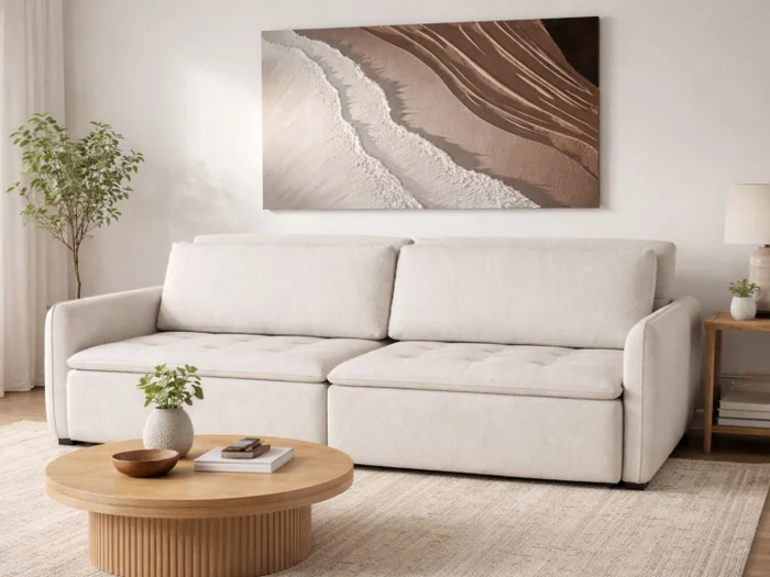Sofa Cama ROMA Arena PREVENTA en Blanco - Sillones y sofás, Uruguay | Finkel, vista 3