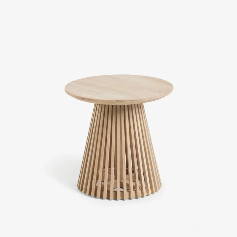 Mesa auxiliar Jeanette madera maciza de teca Ø 50 cm en Madera natural - Mesas de arrimo, Uruguay | Kavehome