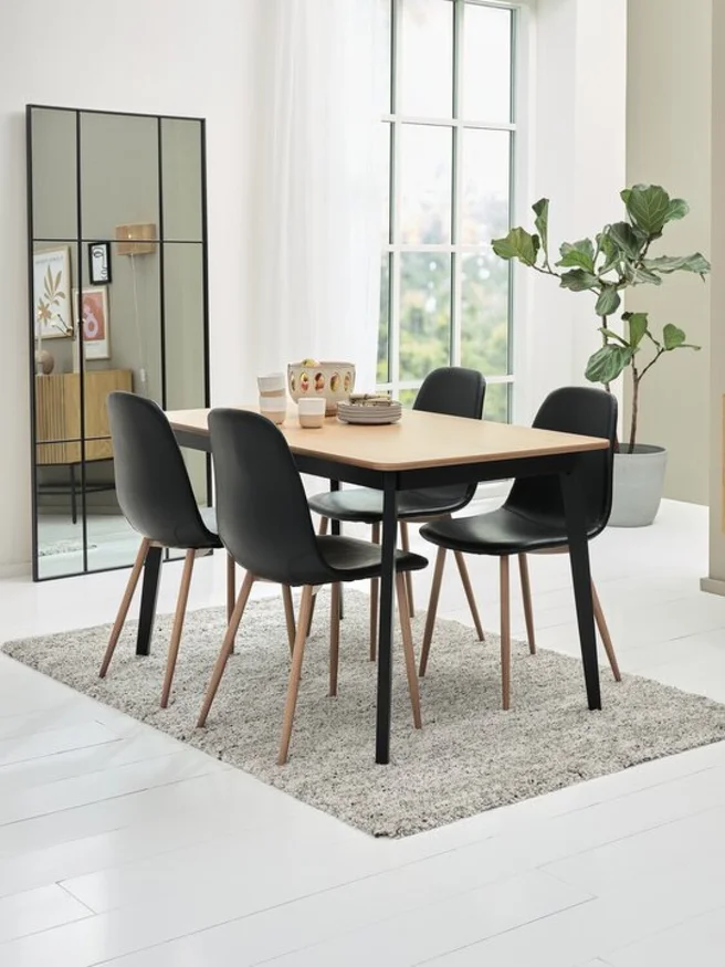 Silla de comedor JONSTRUP polipiel negro en Madera natural - Sillas, Uruguay | JYSK, vista 2