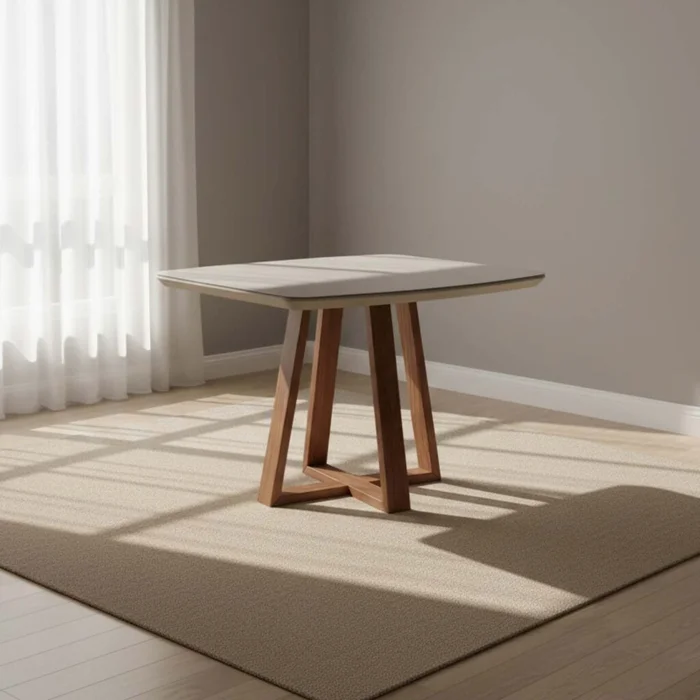 Mesa De Comedor Mdf-y-madera Blanco Bennett en BLAN/NAT - Mesas de comedor, Uruguay | Divino