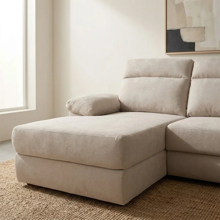 Rinconera Owen - Tela Microfibra - Chaise izquierdo - 12072 (Beige) en Beige - Sillones y sofás, Uruguay | Nyr, vista 4