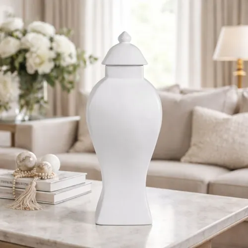 JARRON CLAY Blanco Medium - Decoración, Uruguay | Viasono