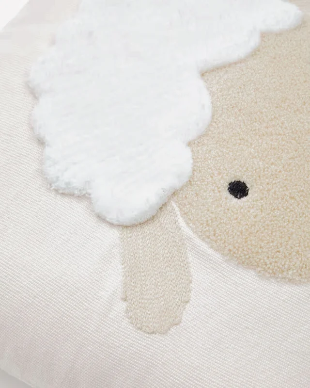 Almohadón Milu de algodón beige bordado - de oveja 45 x 45 cm en Beige - Textiles, Uruguay | Kavehome, vista 4