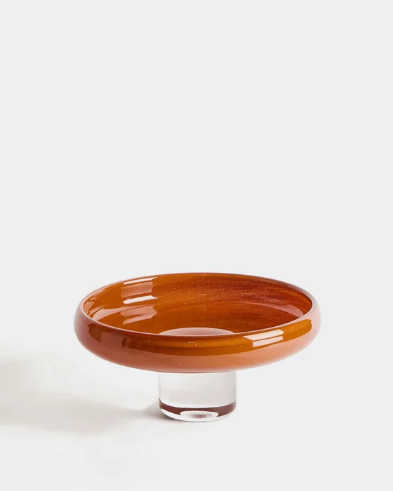 Centro de mesa Denuo de vidrio terracota - Ø28 cm en Naranja - Jarrones, Uruguay | Kavehome