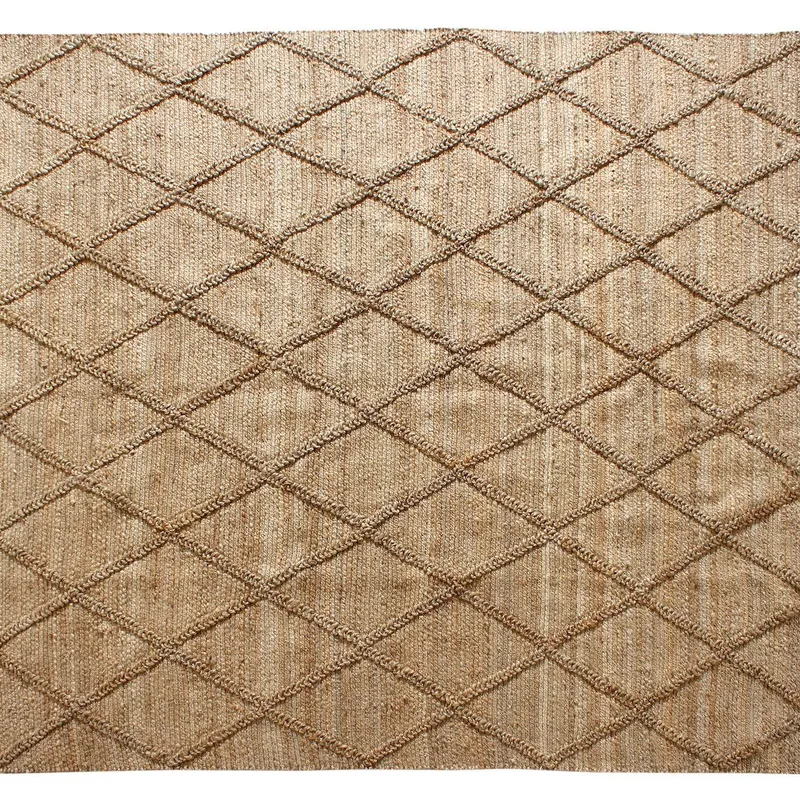 ALFOMBRA ROMBOS YUTE NATURAL en Marrón - Alfombras, Uruguay | Masinfinito Casa