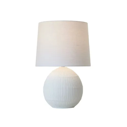 LAMPARA DE MESA CERAMICA D34x51CM LINEAS BLANCO en Blanco - Lámparas de mesa, Uruguay | Koz