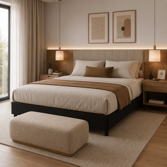 Puff York T108 Lino Arena Claro CATI en Beige - Sillones y sofás, Uruguay | Balton, vista 3