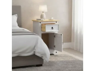 Mesa de Luz 1 P/1 C Cera/Blanco LINEA CORONA MADERA en Blanco - Mesas de luz, Uruguay | Quesal, vista 5