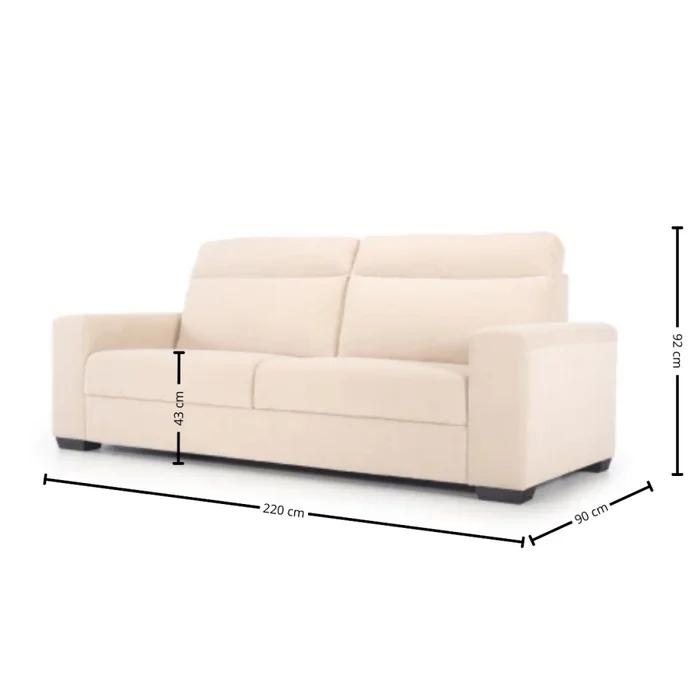 Sofá Polo - Tela Aquaclean Sustentable - 3 cuerpos - A fabricar en Beige - Sillones y sofás, Uruguay | Nyr, vista 4
