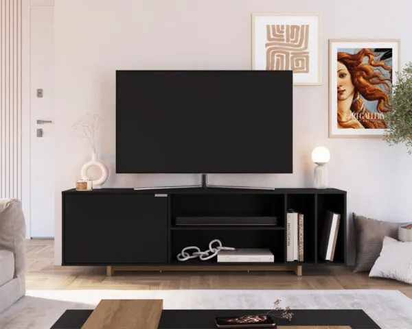 Rack Cuenca en Negro - Muebles para TV, Uruguay | Palermo Casa Deco