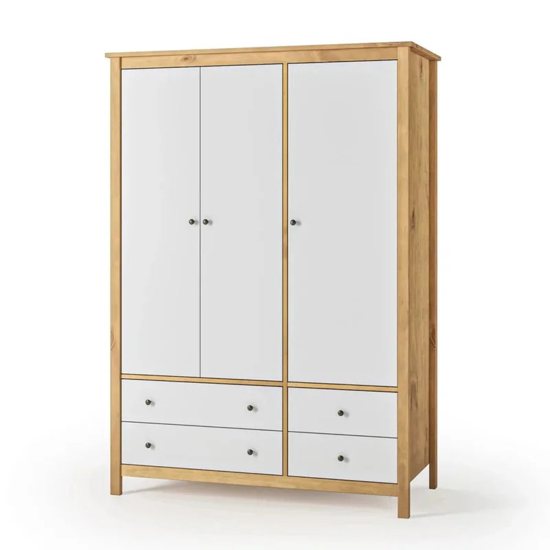 Ropero 3 Puertas 4 Cajones - Línea Maden - Blanco en Blanco - Roperos y placares, Uruguay | Ecowood, vista 3