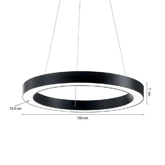 Colgante LED Zurich IV 92W 150 cm Negro en Negro - Lámparas colgantes, Uruguay | Serlux, vista 5