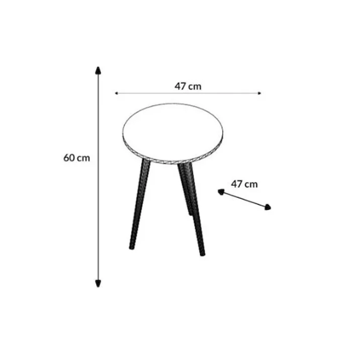 Mesa De Living Lateral Redonda Patas Altas 100% Mdp en Negro - Mesas de living, Uruguay | Soy Hogar, vista 2