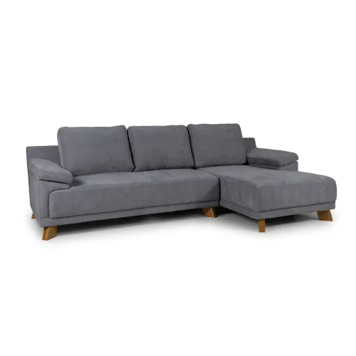 Rinconera Adalia - Tela Microfibra - Chaise derecho - 9250 (Grafito) en Gris - Sillones y sofás, Uruguay | NYR