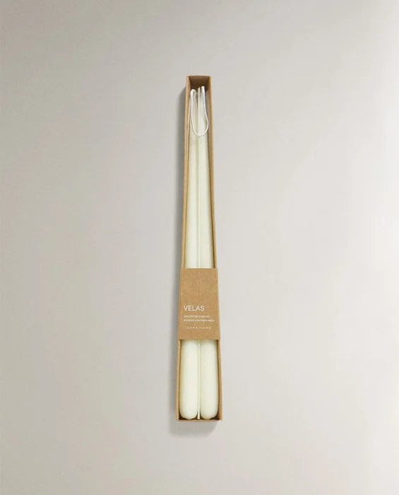 VELA DECORATIVA LARGA (PACK DE 2) en Blanco - Velas y Portavelas, Uruguay | Zara Home, vista 6
