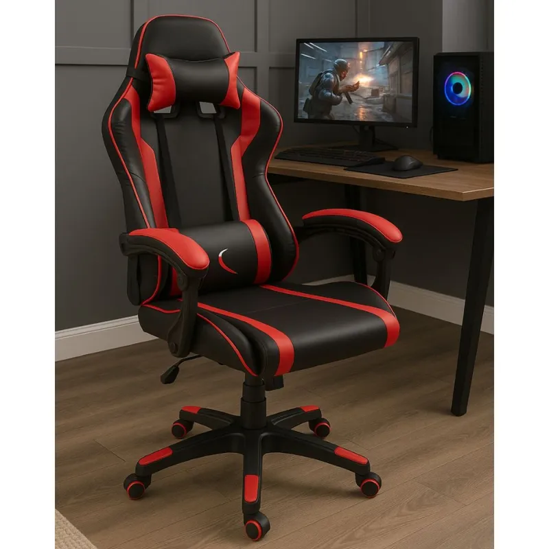 Silla Gamer Handrail en Negro - Escritorios y sillas de escritorio, Uruguay | La Cueva Muebles