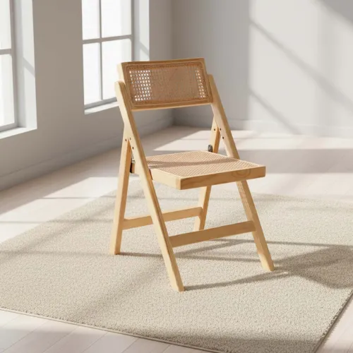 Silla De Comedor Rattan-y-madera Natural-beige Tiana en Beige - Sillas, Uruguay | Divino