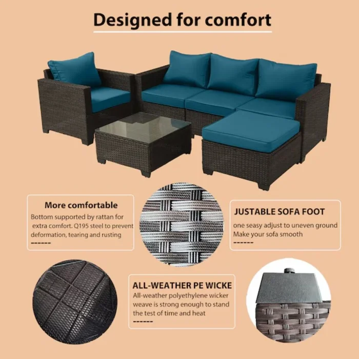 Juego de jardin Manhattan - Turquesa en Negro - Muebles para el exterior, Uruguay | La Cueva Muebles, vista 5