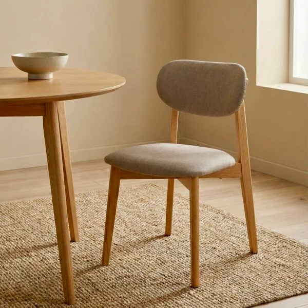 SILLA AXIS Tono madera miel,. tela gris en Marrón - Muebles, Uruguay | Indrana, vista 3