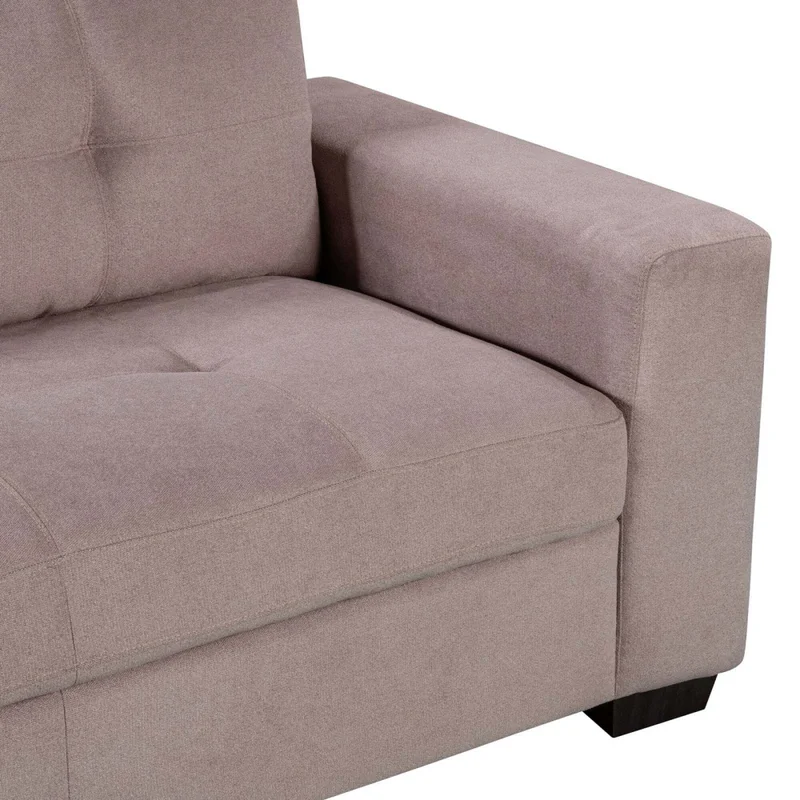 Sofá C/chaise Más De 4 Cuerpos Tela Marron Detroit Taupe en Beige - Sillones y sofás, Uruguay | Divino, vista 4